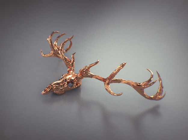 Deer bone head  in Natural Brass