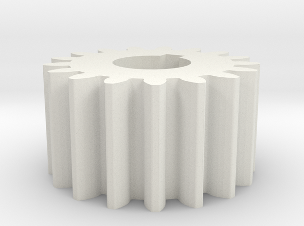 Cylindrical gear Mn=1 Z=17 AP20° Beta0° b=10 HoleØ in White Natural Versatile Plastic