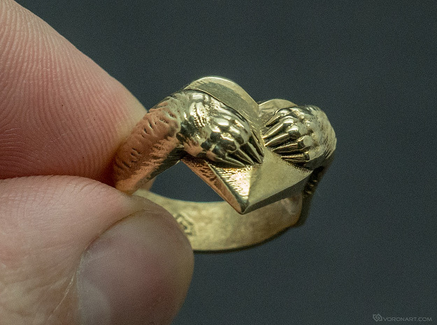 "Bear hug" Ring in Polished Brass: 11.5 / 65.25