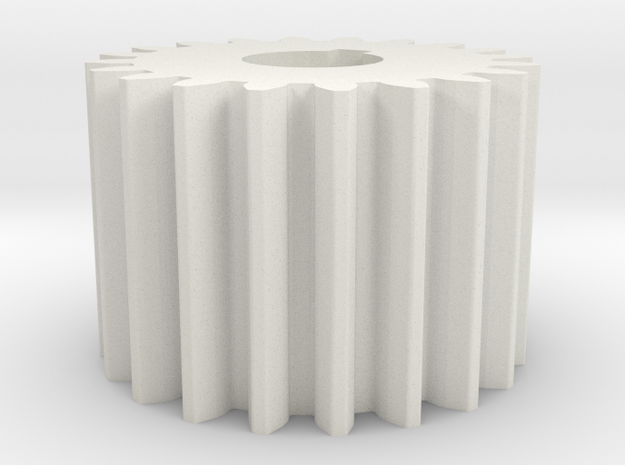 Cylindrical gear Mn=1 Z=20 AP20° Beta0° b=15 HoleØ in White Natural Versatile Plastic