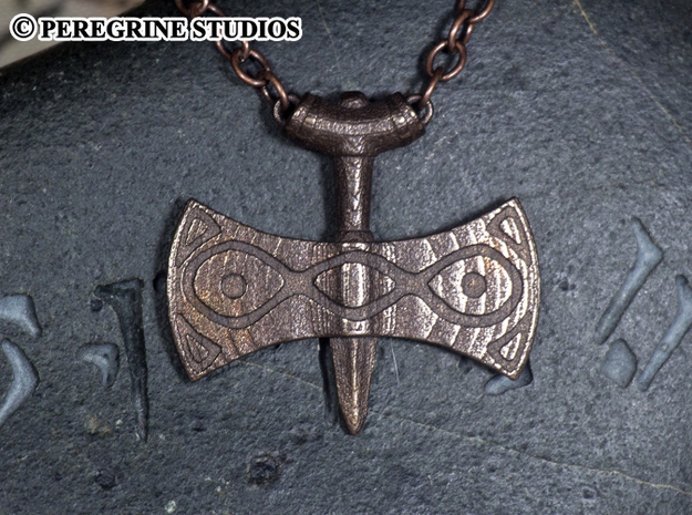Pendant - Amulet of Talos in Polished Bronze Steel