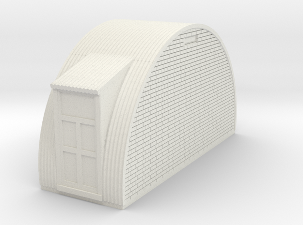 N-76-end-brick-nissen-hut-2-doors-1a in White Natural Versatile Plastic