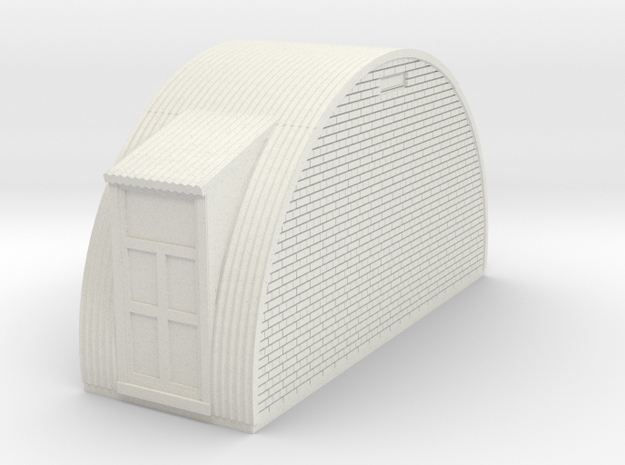 N-76-end-brick-nissen-hut-left-door-1a in White Natural Versatile Plastic