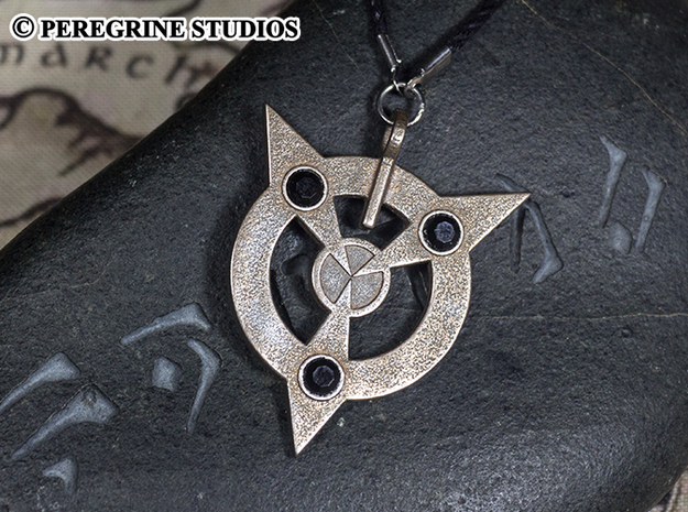 Pendant - Amulet of Articulation in Polished Bronzed Silver Steel