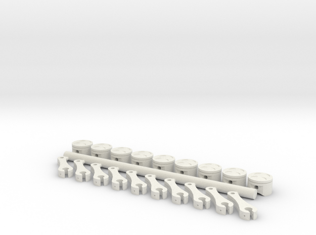 ScaledEngines_Pistons & Rods in White Natural Versatile Plastic