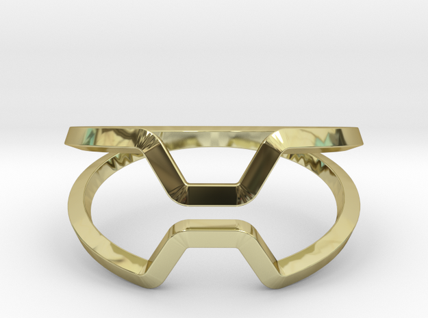 “Honey, Kiss me if you can“,ring US size 8, d=18,2 in 18k Gold Plated Brass: 8 / 56.75