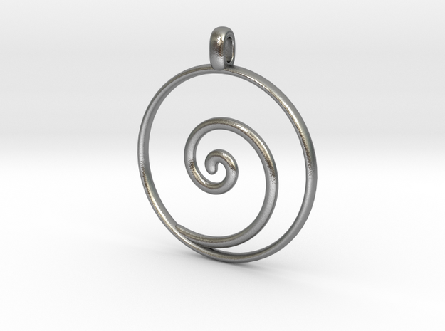KORU Maori symbol Jewelry Pendant in Natural Silver