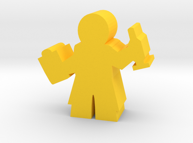 Doctor Meeple, with Clipboard and Needle in Yellow Processed Versatile Plastic