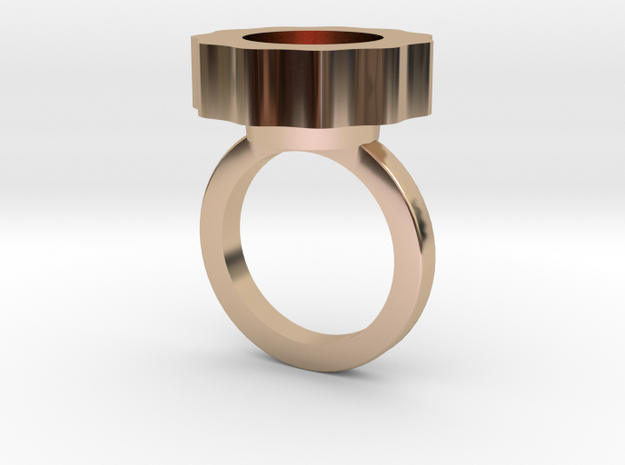 Flower Power Statement Ring in 14k Rose Gold Plated Brass
