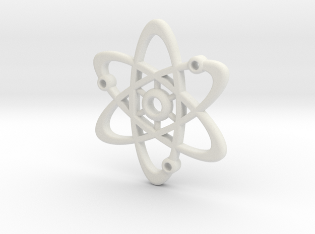 Atom Pendant in White Natural Versatile Plastic