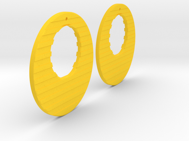Earring Model R in Yellow Processed Versatile Plastic