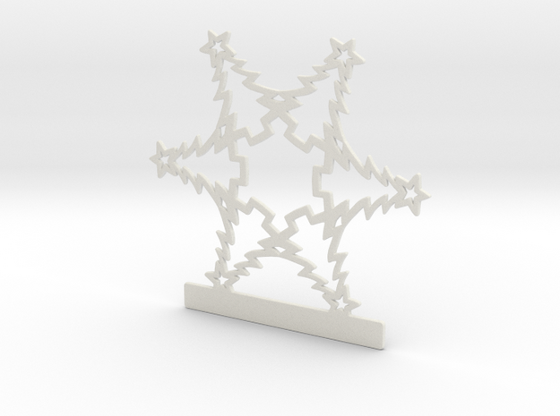 Customizable Christmas Tree Snowflake Ornament in White Natural Versatile Plastic