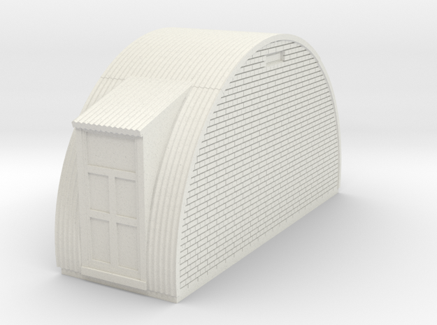 N-87-complete-nissen-hut-end-brick-2-door-16-36-1a in White Natural Versatile Plastic