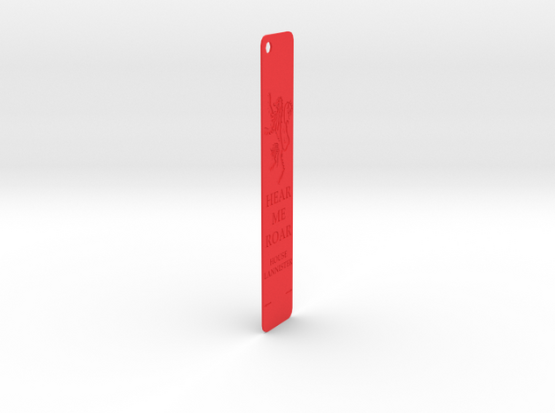 Lanister Bookmark in Red Processed Versatile Plastic: Medium