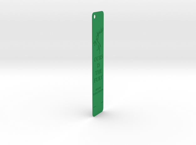 Baratheon Bookmark in Green Processed Versatile Plastic: Medium