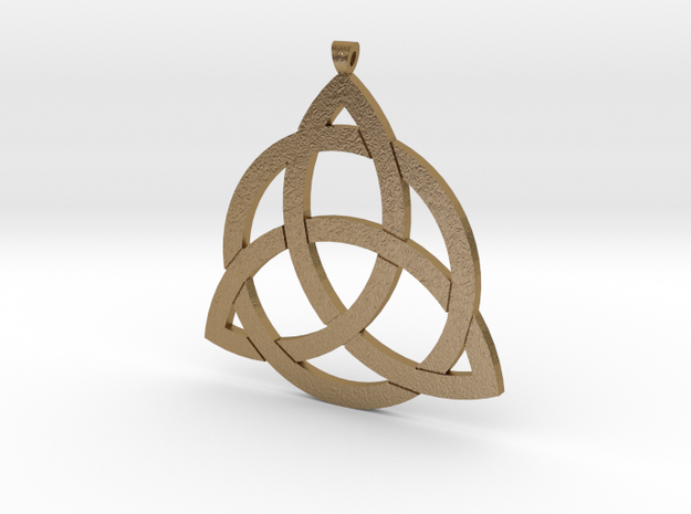 Triquetra Pendant in Polished Gold Steel