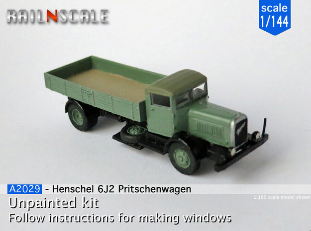 Henschel 6J2 Pritsche (1/144) in Gray Fine Detail Plastic