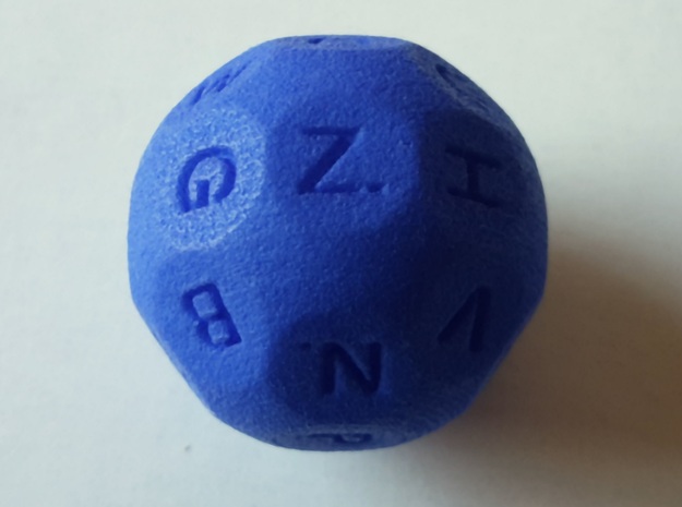 D26 Alphabetical Sphere Dice for Impact! Miniature in Blue Processed Versatile Plastic