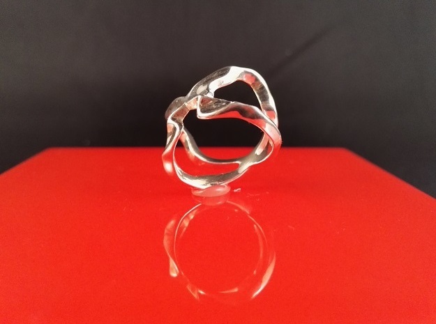 Mind generated ring - my idea of love in Fine Detail Polished Silver: Medium