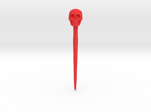 Haarstab Schädel in Red Processed Versatile Plastic