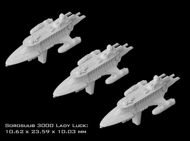 (Armada) 3x SoroSuub Yacht 3000 "Lady Luck" in Clear Ultra Fine Detail Plastic