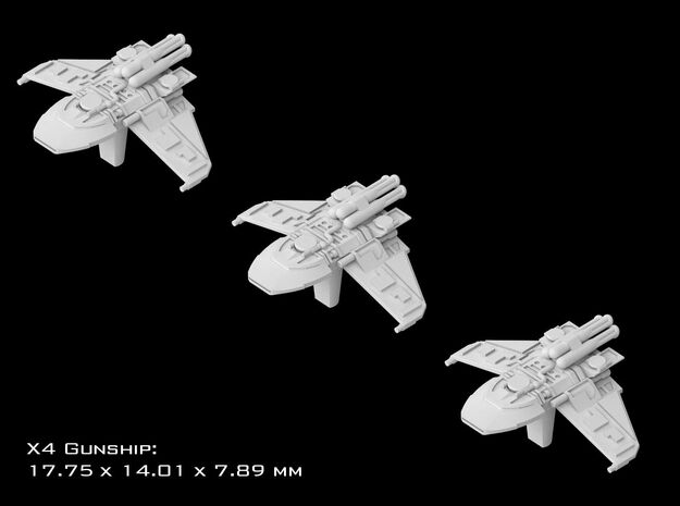 (Armada) 3x X4 Gunship in Tan Fine Detail Plastic
