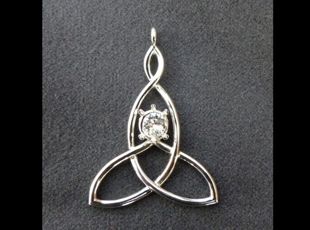 Mother And Child Knot with mount for gem in Platinum