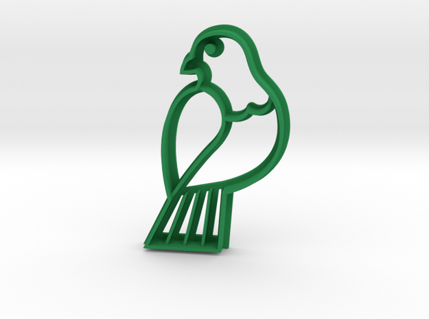 Wood pigeon Cookie Cutter in Green Processed Versatile Plastic