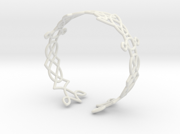 Celtic knots Cuff 3  in White Natural Versatile Plastic: Extra Small