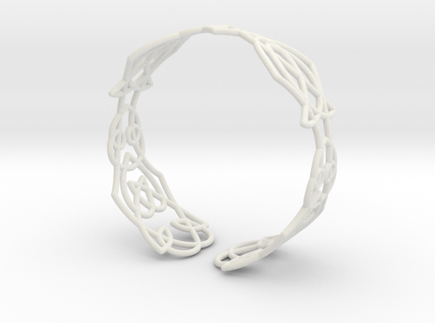 Celtic knots Cuff 4 in White Natural Versatile Plastic: Extra Small