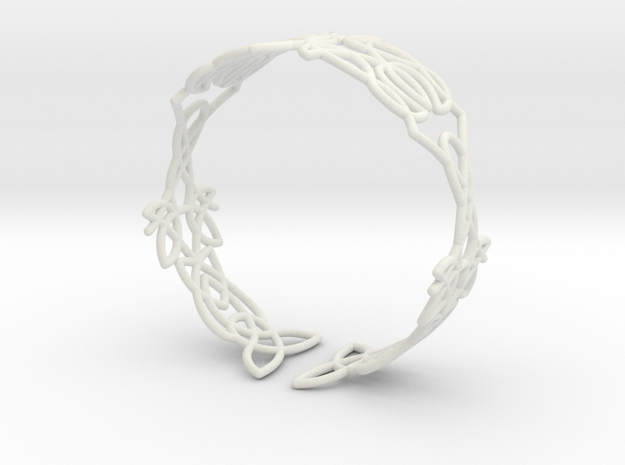 Celtic knots Cuff 5  in White Natural Versatile Plastic: Extra Small