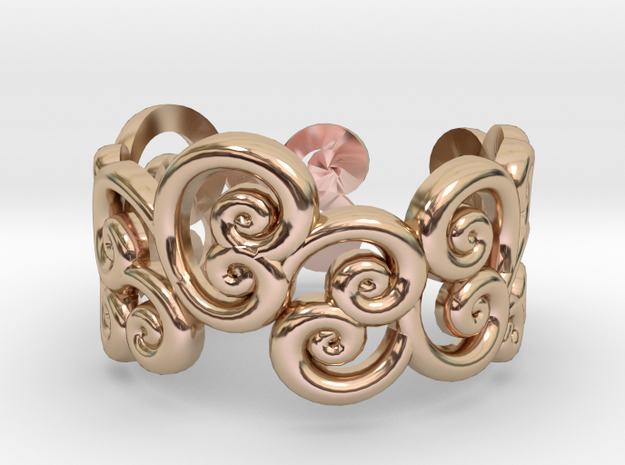 Ring Scroll in 14k Rose Gold Plated Brass