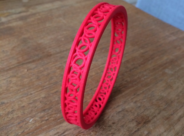 ArmbandRondSmall in Red Processed Versatile Plastic