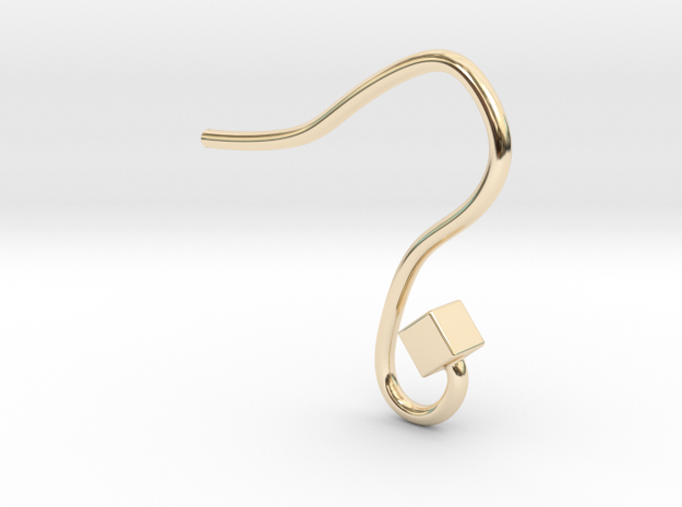 Earring hook square in 14k Gold Plated Brass