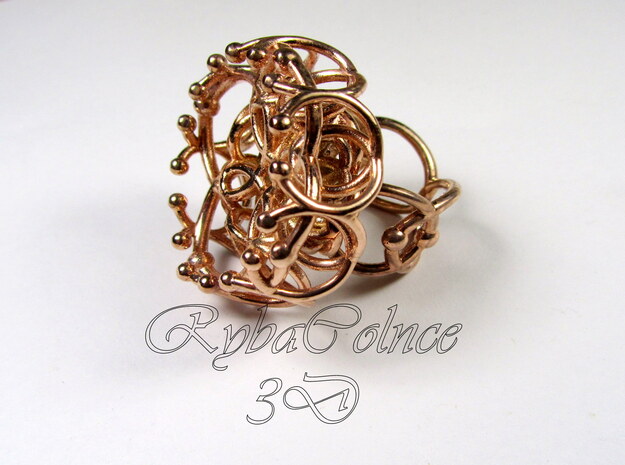 Ring The Spectrum / size 6 US (16,5 mm) in 14k Rose Gold Plated Brass