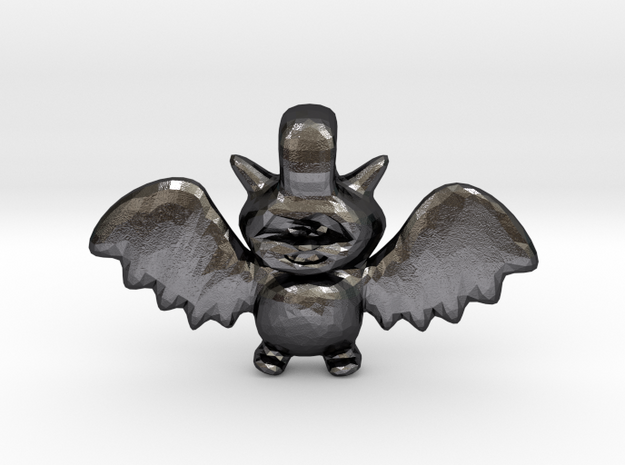 Baby Bat Pendant in Polished and Bronzed Black Steel