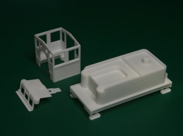 Parts for 2-8-0 conversion B (cab,pilot,tender) in White Processed Versatile Plastic