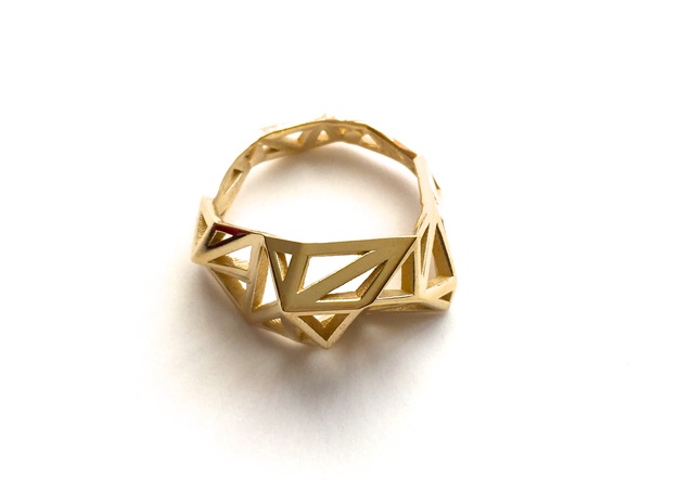 Brass Slim Triangulated Ring