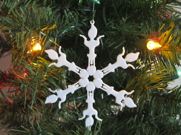 Snowflake Scrat Ornament in White Natural Versatile Plastic