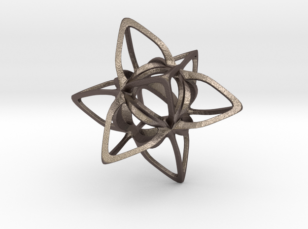Merkaba Curvacious P in Polished Bronzed Silver Steel