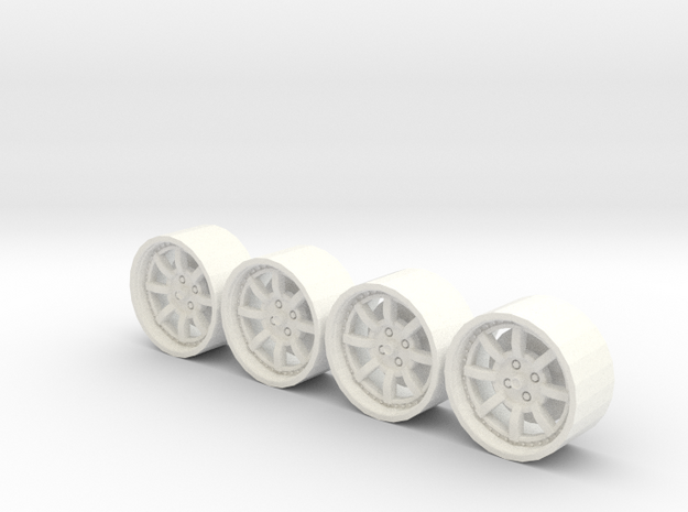 4 Llantas Braid 1:24 Estática in White Processed Versatile Plastic