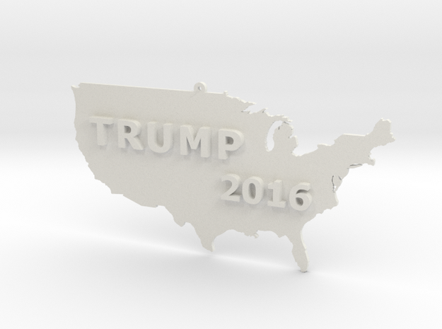 Trump 2016 USA Ornament in White Natural Versatile Plastic