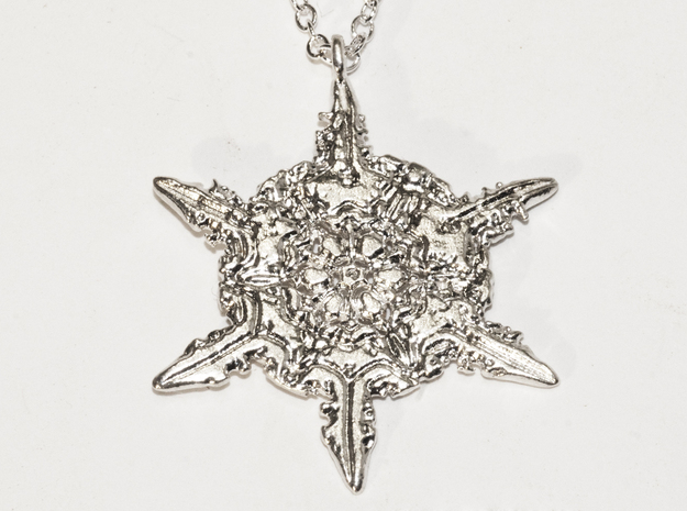 Snowflake A  in Natural Silver