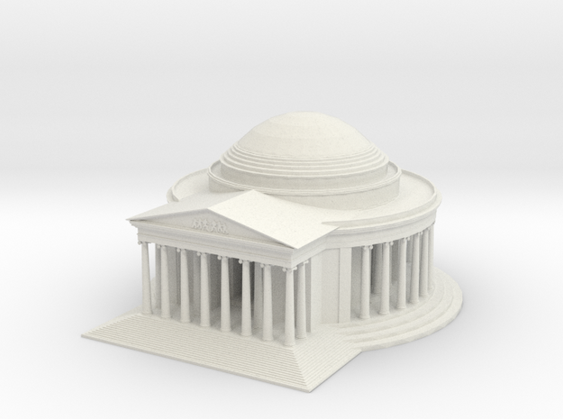 Jefferson Memorial Model  Small in White Natural Versatile Plastic