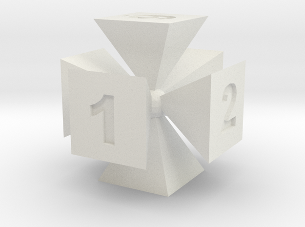 Die | Six sided in White Natural Versatile Plastic