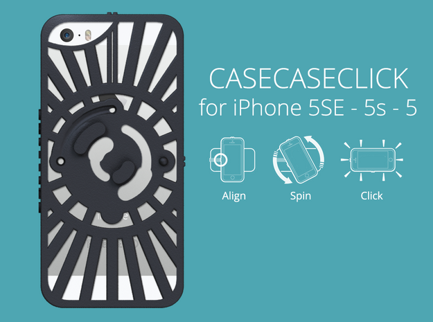 for iPhone 5SE - 5s - 5 : redial : CASECASE CLICK  in Black Natural Versatile Plastic