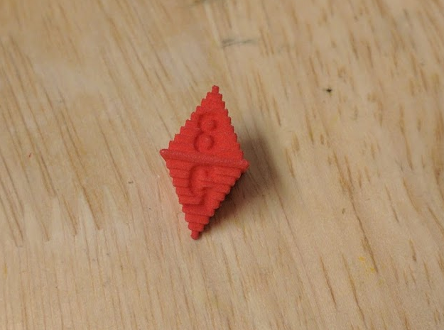 d8 Pixel Pyramid in Red Processed Versatile Plastic