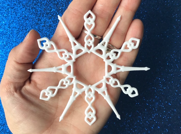 Paris Snowflake Ornament in White Natural Versatile Plastic