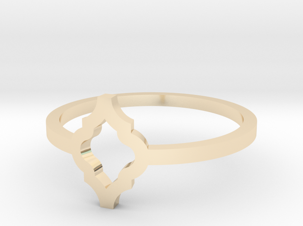 Morroccan Tile Ring Size 8 in 14K Yellow Gold