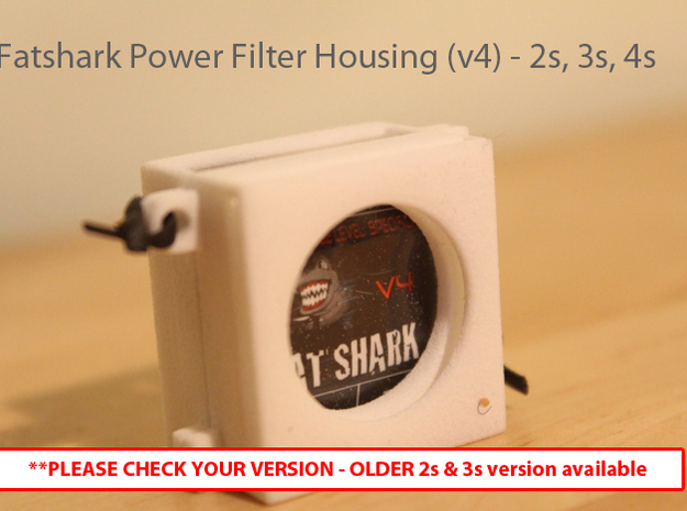 Fatshark Predator V2 Power Filter v4 housing (2s,3 in White Natural Versatile Plastic